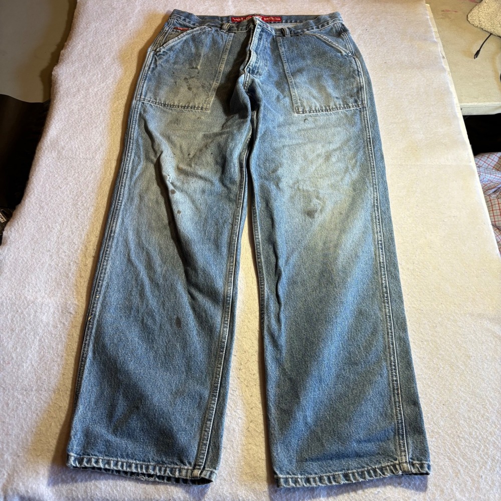 Vintage‎ Y2K Ecko Unltd Mens Denim Jeans 34x32 Loose Fit Carpenter Style Light